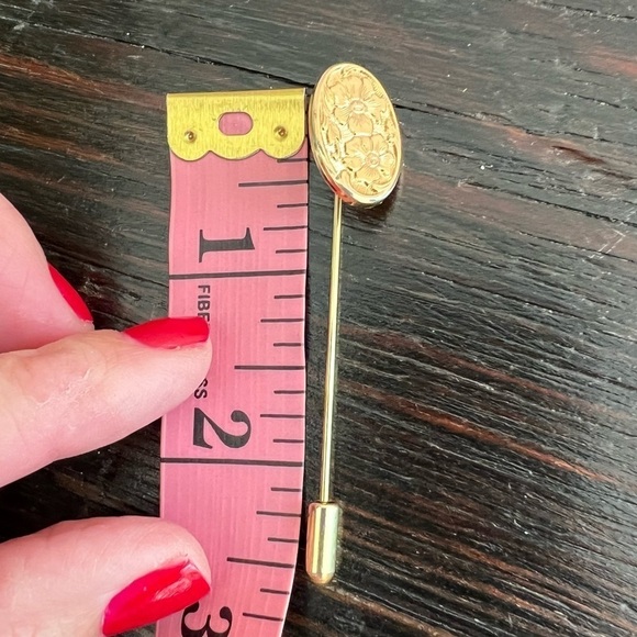 Vintage Floral Gold Tone Hat Pin 2.5" - Picture 7 of 7